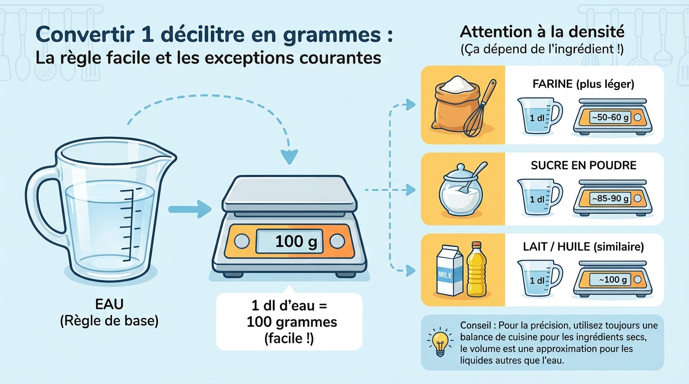 Comment convertir 1 décilitre en gramme facilement 1 Comment convertir décilitres en grammes ?