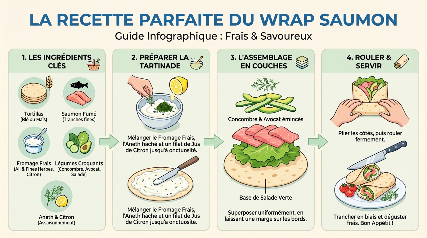 Variantes de wraps au saumon