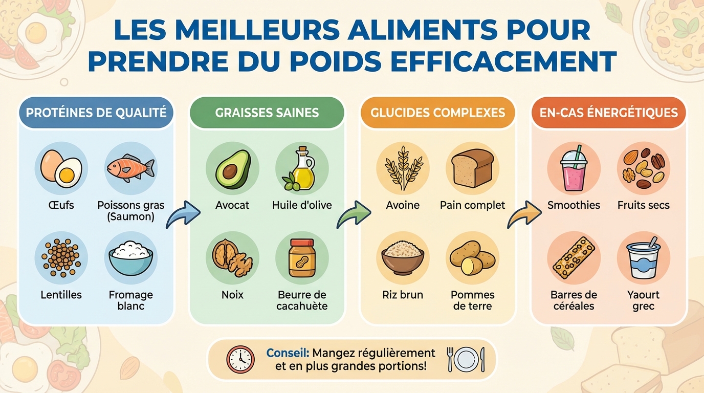 Les meilleurs aliments pour prendre du poids efficacement 1 Comment intégrer ces aliments dans votre régime ?