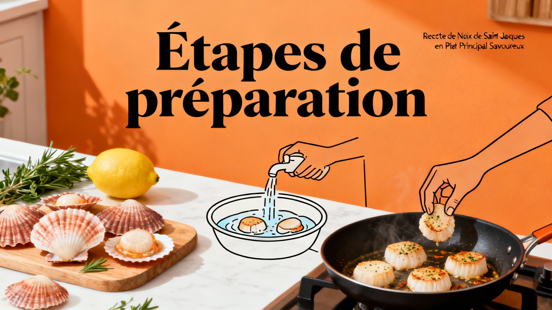 Recette de Noix de Saint-Jacques en Plat Principal Savoureux 1 Étapes de préparation