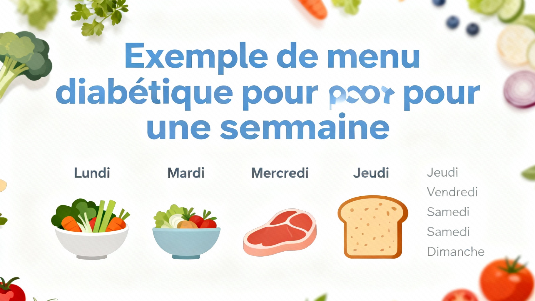 Exemple de menu diabétique pour une semaine