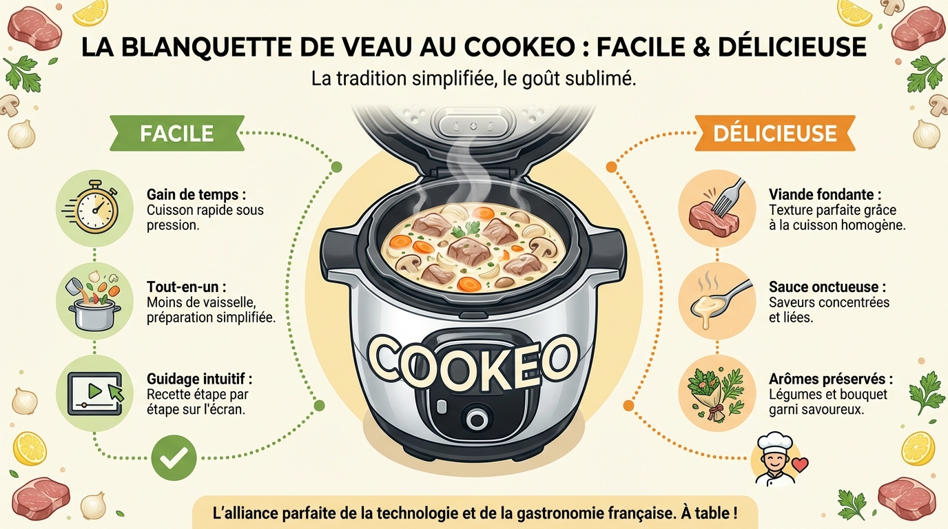 La blanquette de veau cookeo, facile et délicieuse 1 Instructions de préparation