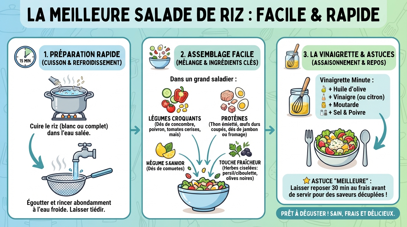 La meilleure recette de salade de riz facile et rapide 1 Étapes de préparation de la salade de riz