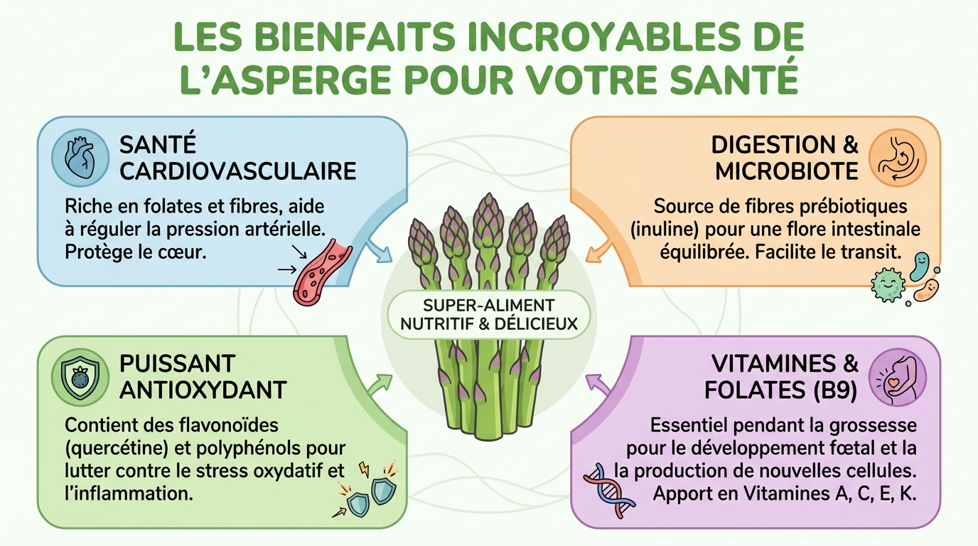 Les bienfaits incroyables de l'asperge pour votre santé 1 Les bienfaits nutritionnels de l'asperge