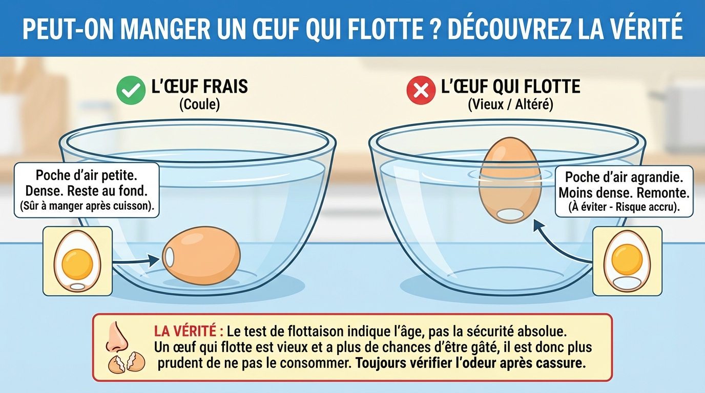 Peut-on manger un œuf qui flotte ? découvrez la vérité 1 Comment tester la fraîcheur des œufs