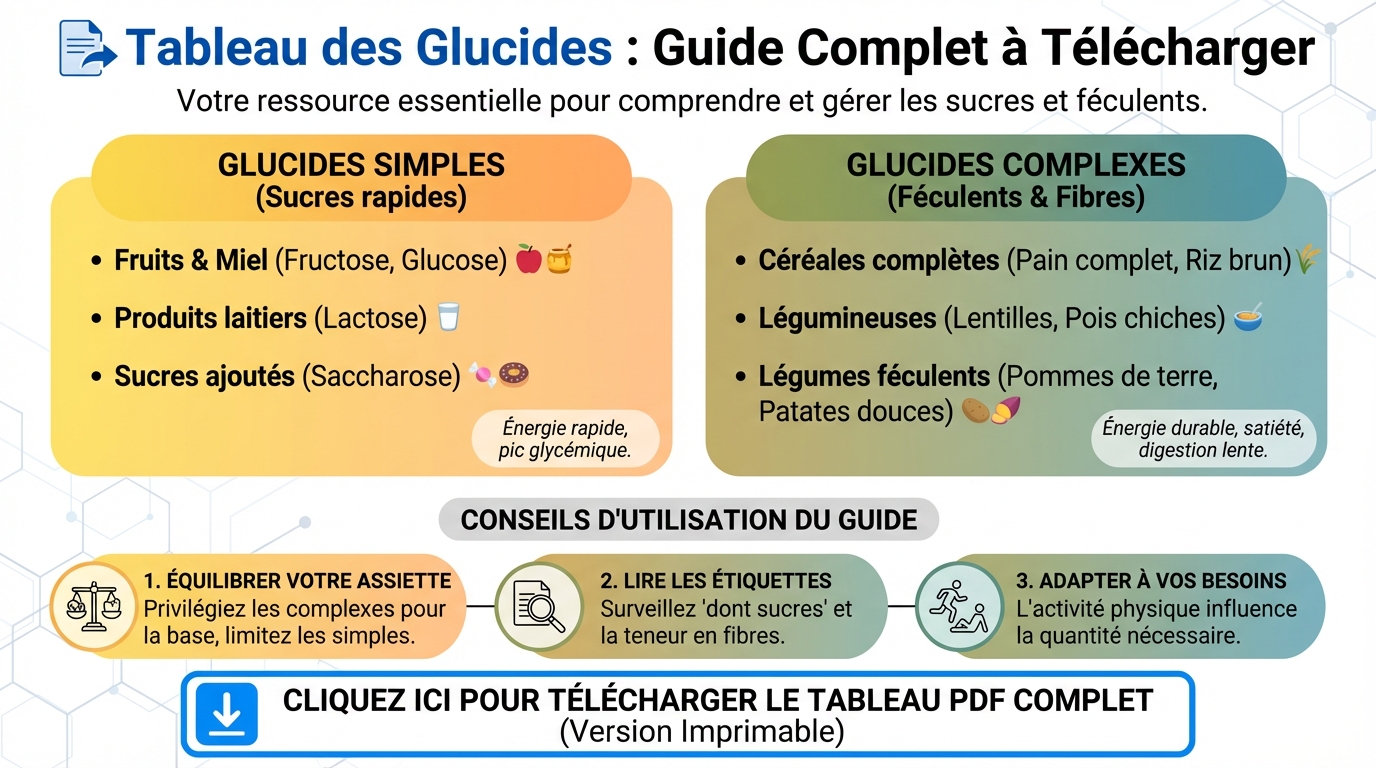 Tableau des glucides : guide complet à télécharger 1 Pourquoi utiliser un tableau des glucides ?
