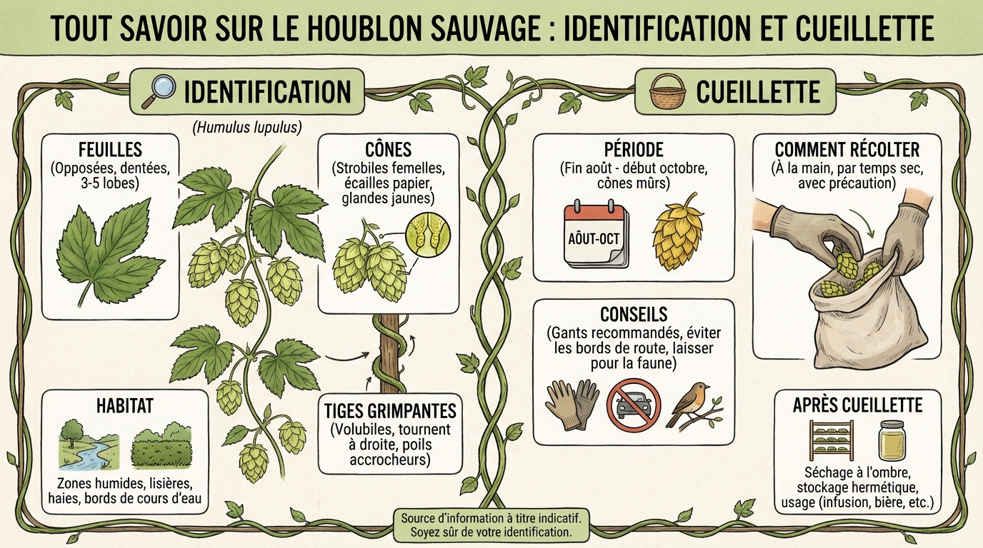 Où et quand cueillir le houblon sauvage ?