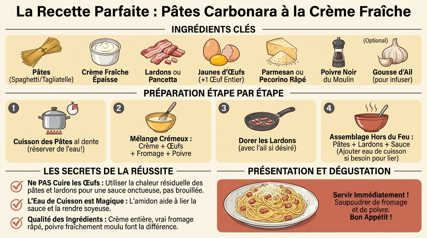 La recette parfaite de pâtes carbonara à la crème fraîche 1 Conseils pour réussir