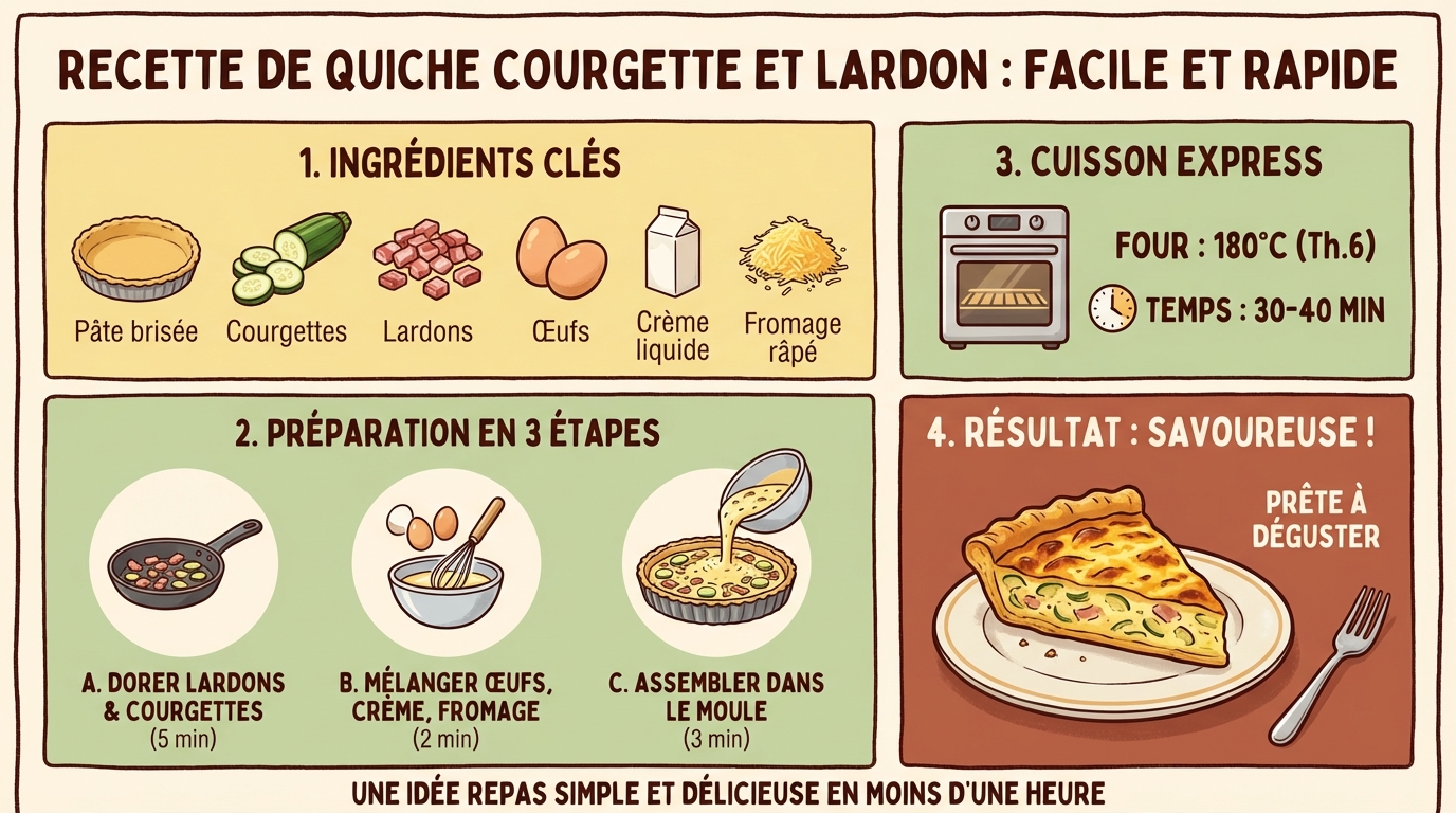 Recette de quiche courgette et lardon facile et rapide 1 Conseils de cuisson